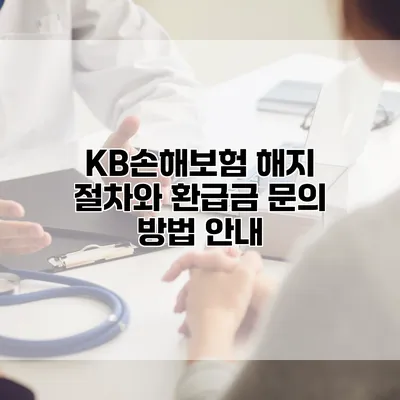 KB손해보험 해지 절차와 환급금 문의 방법 안내