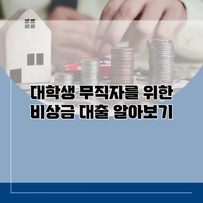 대학생 무직자를 위한 비상금 대출 알아보기