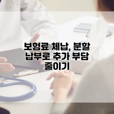 보험료 체납, 분할 납부로 추가 부담 줄이기