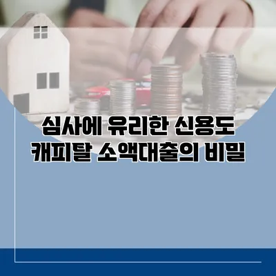 심사에 유리한 신용도 캐피탈 소액대출의 비밀
