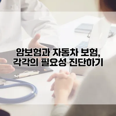 암보험과 자동차 보험, 각각의 필요성 진단하기