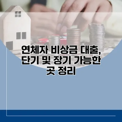 연체자 비상금 대출, 단기 및 장기 가능한 곳 정리