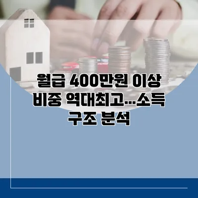 월급 400만원 이상 비중 역대최고…소득 구조 분석