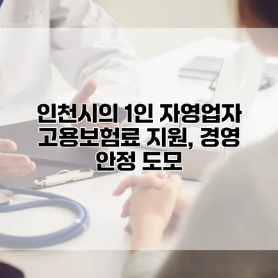 인천시의 1인 자영업자 고용보험료 지원, 경영 안정 도모