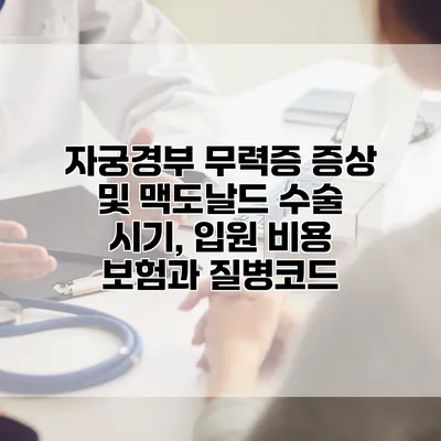 자궁경부 무력증 증상 및 맥도날드 수술 시기, 입원 비용 보험과 질병코드