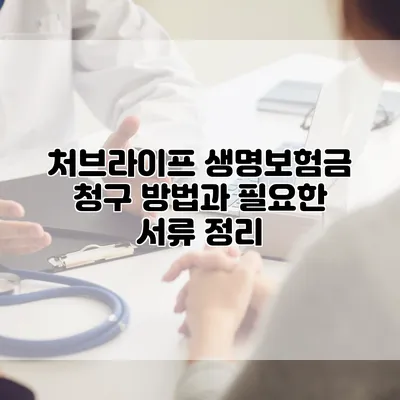 처브라이프 생명보험금 청구 방법과 필요한 서류 정리