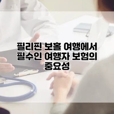필리핀 보홀 여행에서 필수인 여행자 보험의 중요성