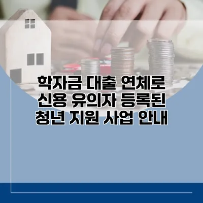 학자금 대출 연체로 신용 유의자 등록된 청년 지원 사업 안내