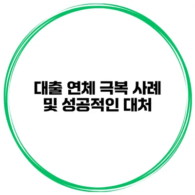대출 연체 극복 사례 및 성공적인 대처