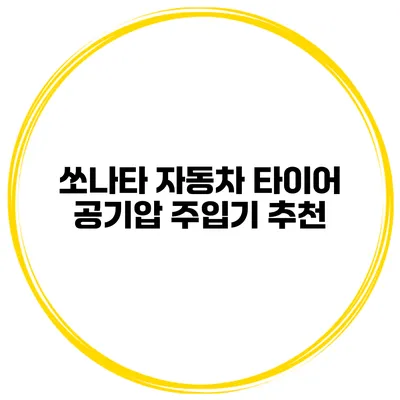 쏘나타 자동차 타이어 공기압 주입기 추천