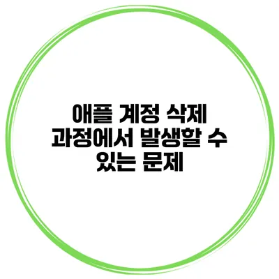 애플 계정 삭제 과정에서 발생할 수 있는 문제