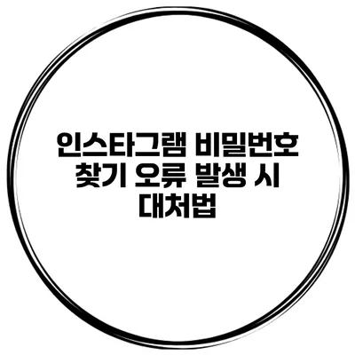 인스타그램 비밀번호 찾기 오류 발생 시 대처법