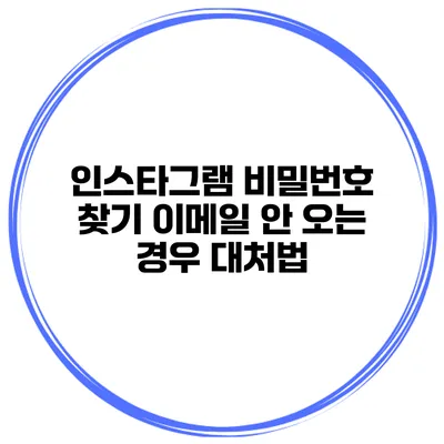 인스타그램 비밀번호 찾기 이메일 안 오는 경우 대처법