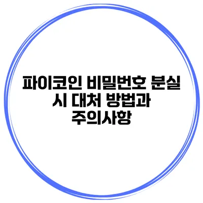 파이코인 비밀번호 분실 시 대처 방법과 주의사항