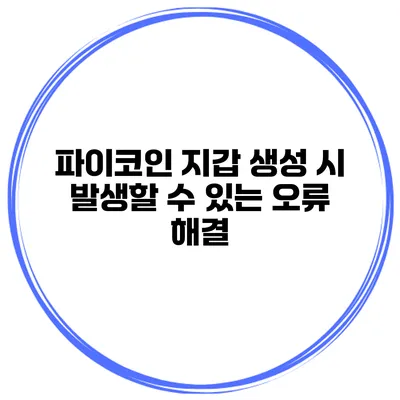 파이코인 지갑 생성 시 발생할 수 있는 오류 해결
