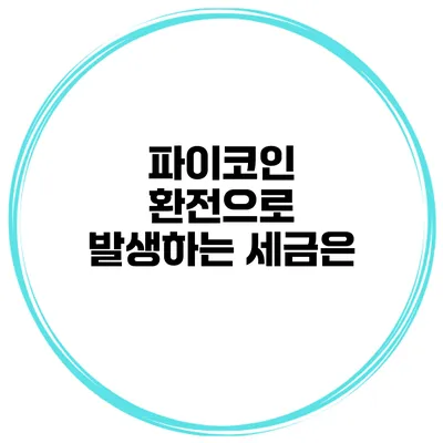 파이코인 환전으로 발생하는 세금은?
